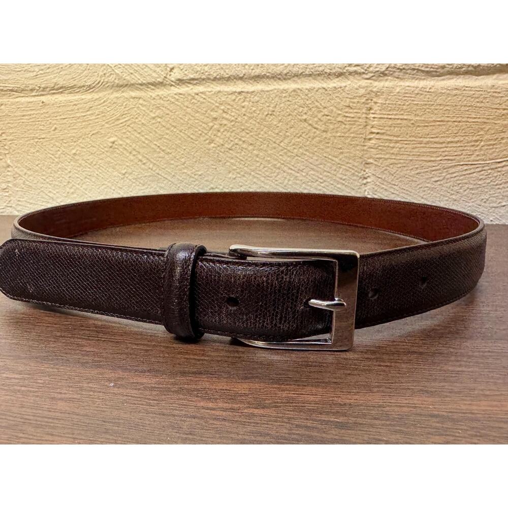 Vintage Coach Mens Dark Brown Leather Belt Size 34 - Picture 2 of 10